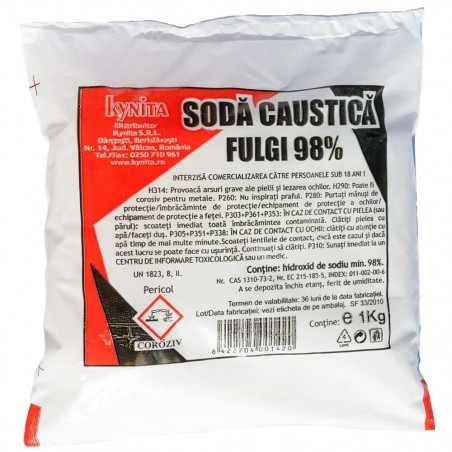 Soda caustica  98% NaOH Fulgi Calitatea I