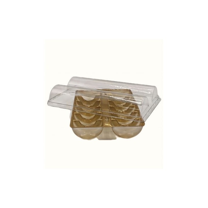CUTIE AMBALARE MACARONS- PLASTIC TRANSPARENT- 12 BUCATI- DIAMETRU 5 CM