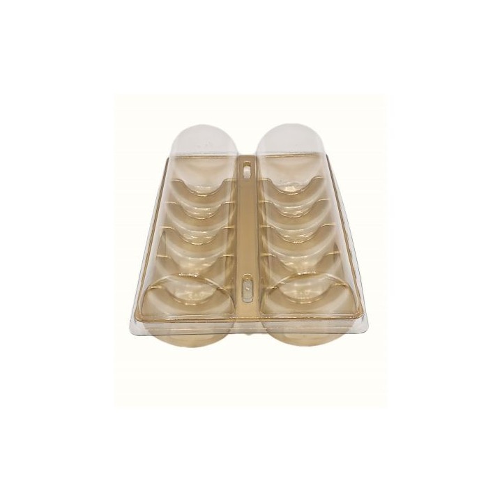 CUTIE AMBALARE MACARONS- PLASTIC TRANSPARENT- 12 BUCATI- DIAMETRU 5 CM