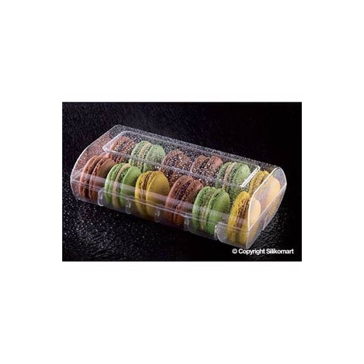 CUTIE AMBALARE MACARONS- PLASTIC TRANSPARENT- 12 BUCATI- DIAMETRU 5 CM